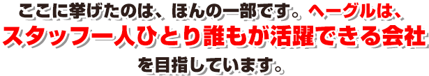 ヘーグルは誰もが活躍できる会社