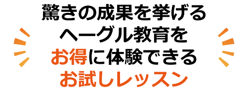 驚きの成果を挙げるヘーグル教育をお得に体験できるお試しレッスン
