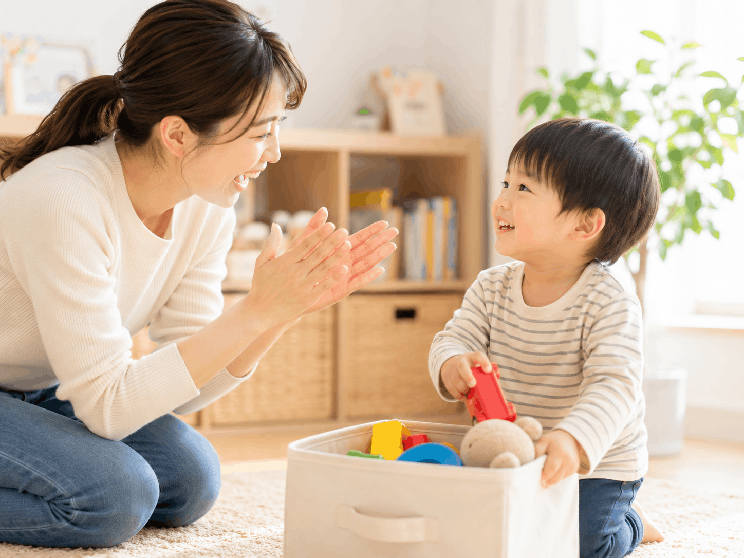できたことを具体的に褒めている