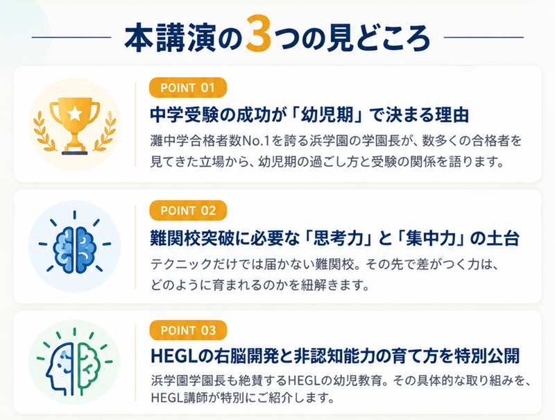本講演の3つの見どころ